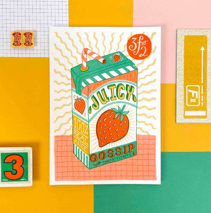 A5 Juicy Gossip Risograph Print | Jacqueline Colley (UK)