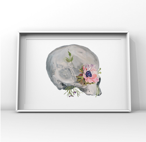 Floral Skull Anatomy Art Print | Trisha Thompson Adams (OK)