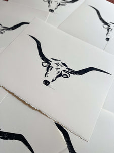 Longhorn Linocut Print | Ellen Orchard (TX)