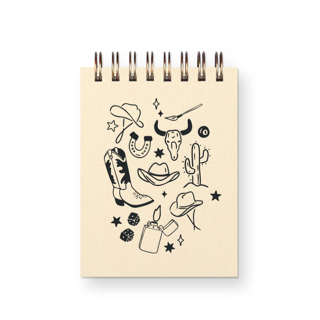 Western Doodle Mini Jotter Notebook | Ruff House Print Shop (KS)