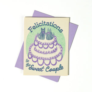Felicitations to the Sweet Couple Risograph Wedding Card | Bromstad Printing Co. (VA)
