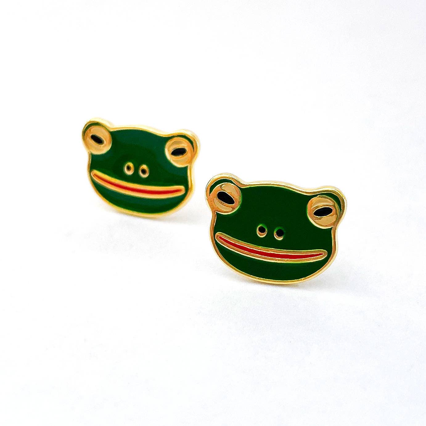 18k Gold Frog Enamel Earrings | Jenny Lemons (CA)