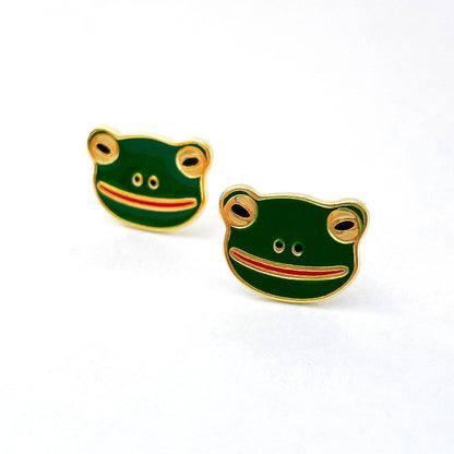 18k Gold Frog Enamel Earrings | Jenny Lemons (CA)