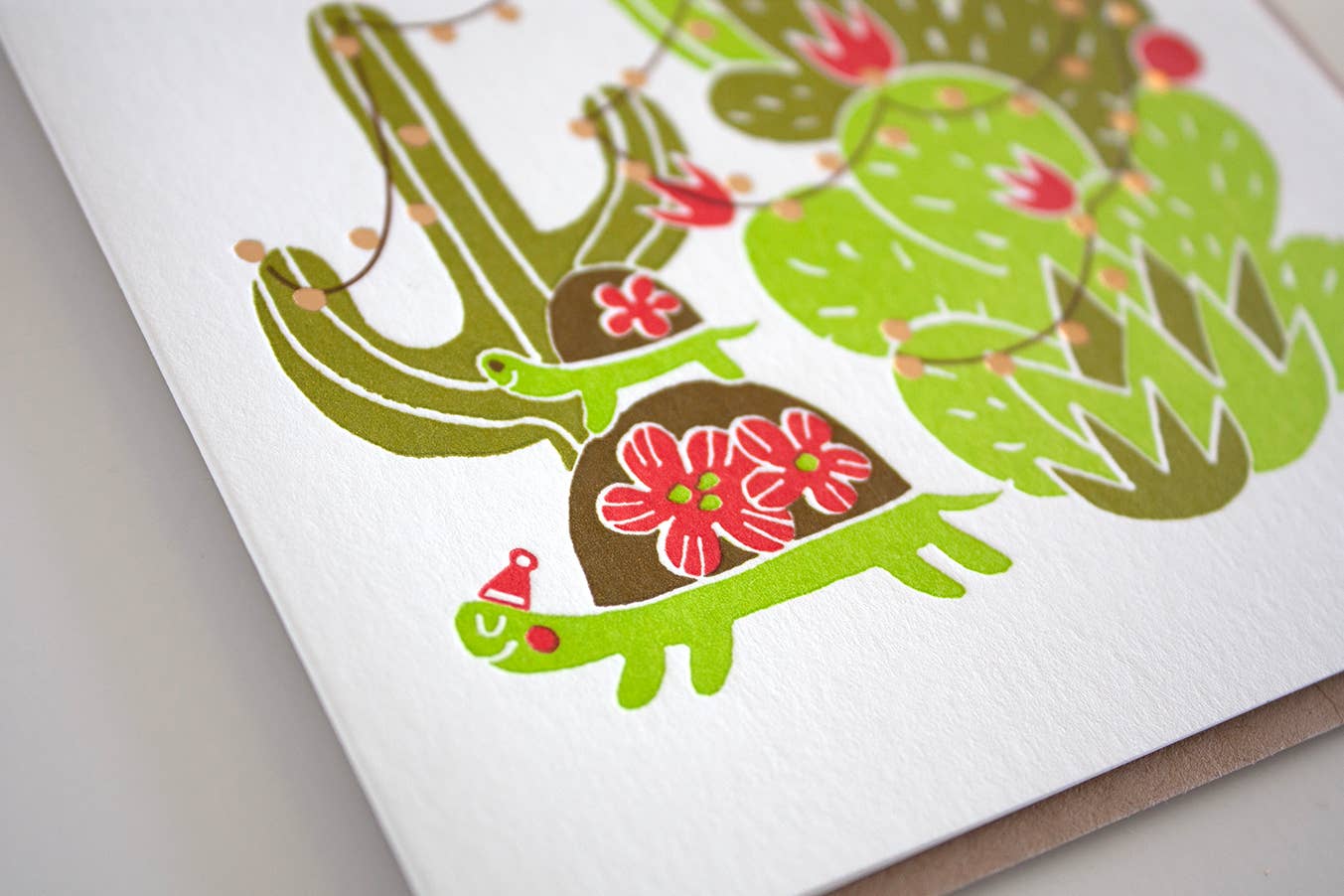 Holiday Desert Tortoises Card | Fugu Fugu Press (CA)