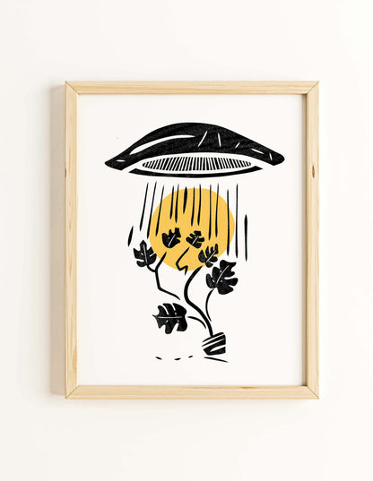 Plant Abduction Illustrated Art Print | Ellen Orchard (TX)