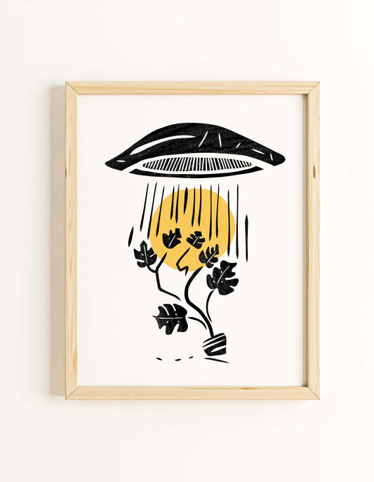 Plant Abduction Illustrated Art Print | Ellen Orchard (TX)