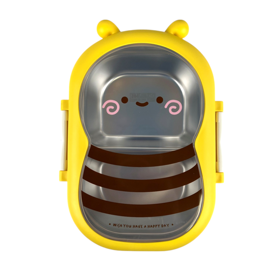 Honey Bee Bento Lunch Box with Stainless Steel Interior Lining (Japan)