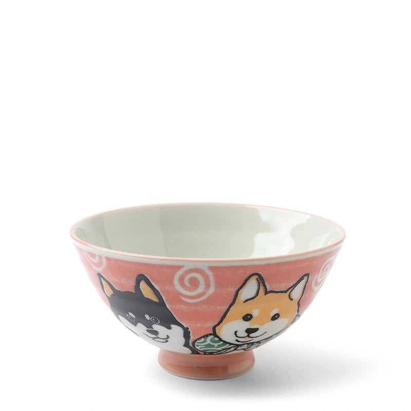 Ceramic Shiba Rice Bowl | Red (Japan)