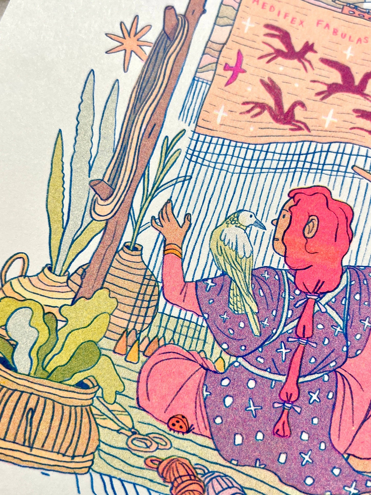 The Weaver: Builder of Star Stories Risograph Print | Natalie Andrewson (CA)