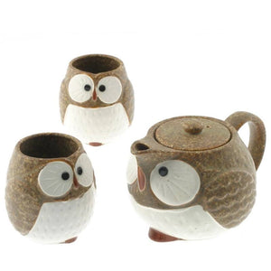 Cha Fukuro Brown Owl Ceramic Tea Set (Japan)