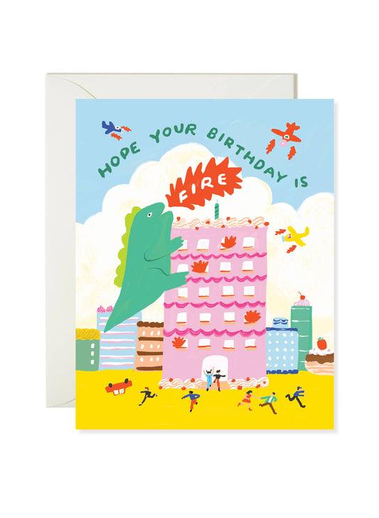 Godzilla Fire Birthday Card | Karen Schipper (SC)