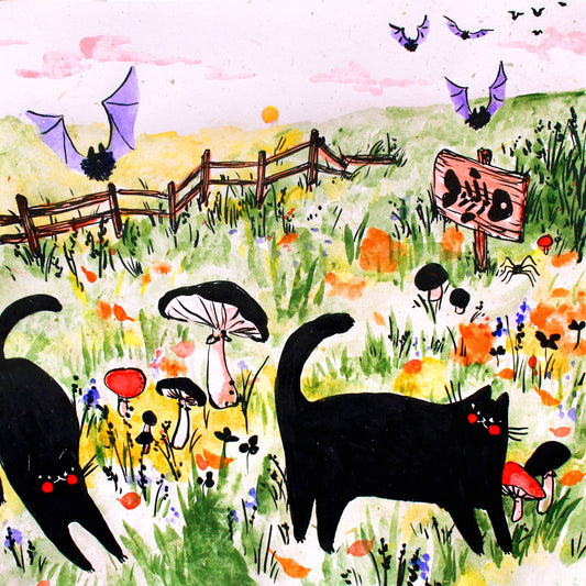 Two Black Cats Art Print | Rebekah Evans (NC)