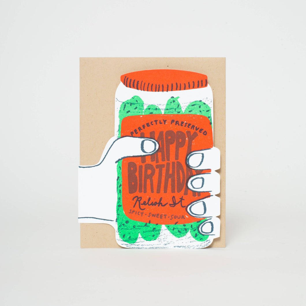 Pickle Birthday Die-cut Letterpress Card | Egg Press(CA)