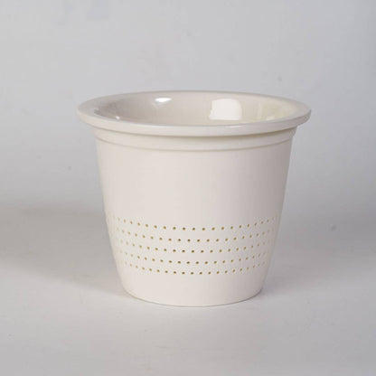 15oz Porcelain Tea Mug with Lid and Infuser | White