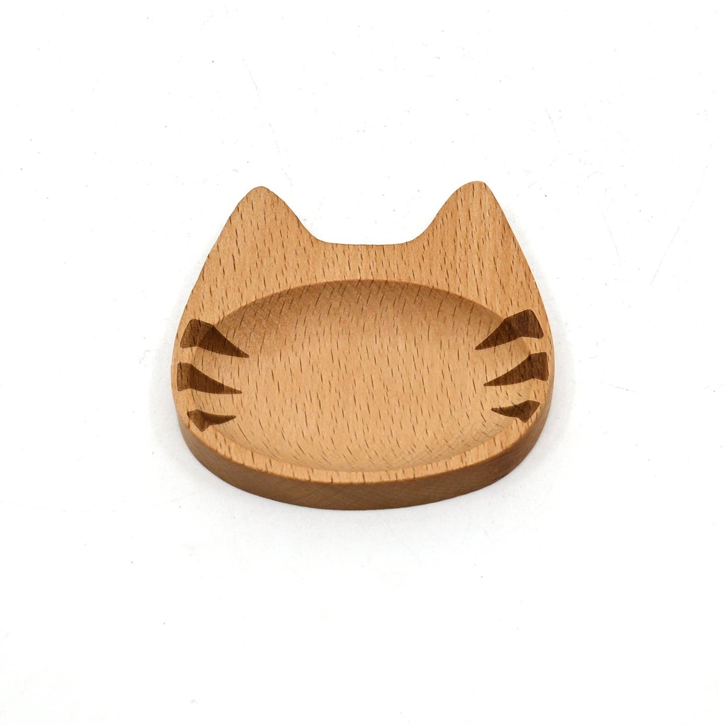 Tabby Cat Shaped Wooden Sauce Dish (Japan)