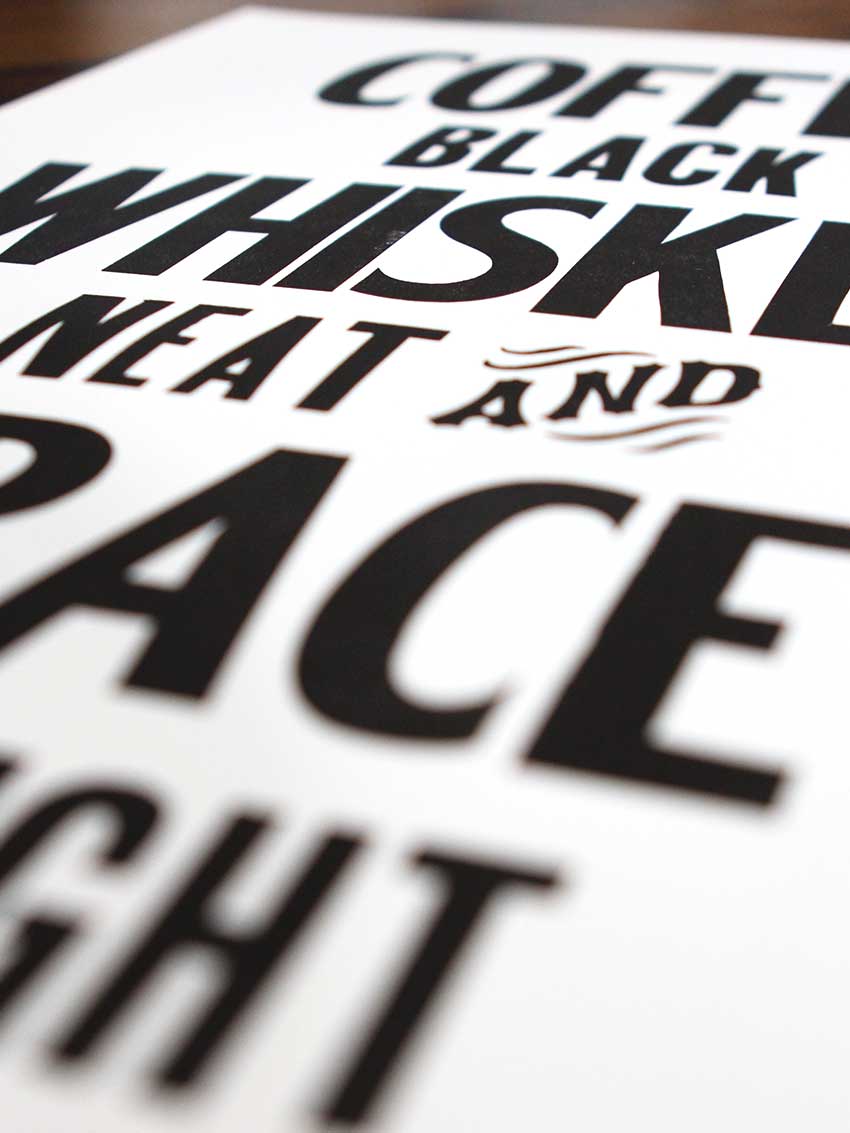 Coffee, Whiskey, Grace Letterpress Print | Old Try (WV)