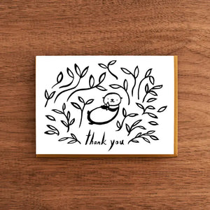 Bear Among Leaves Letterpress Thank You Card | Fomato (CA)