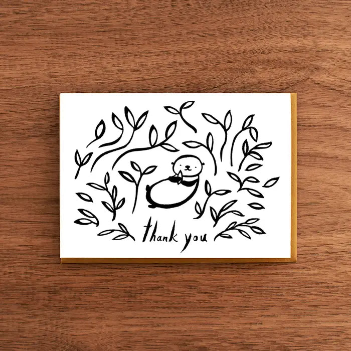 Bear Among Leaves Letterpress Thank You Card | Fomato (CA)