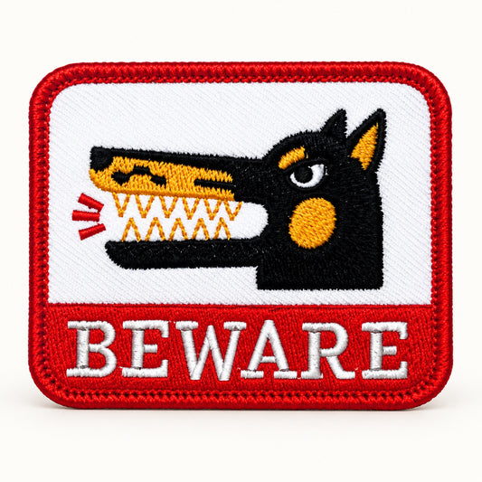 Beware Embroidered Patch | The Little Friends of Printmaking (CA)
