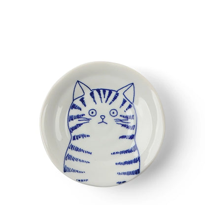 Ceramic Cat Face Plate Set (Japan)