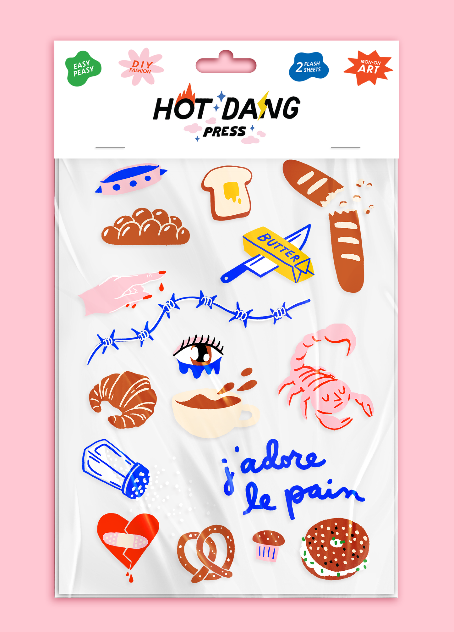 J'Adore Le Pain Iron-On Sheet Set | Hot Dang Press (GA)