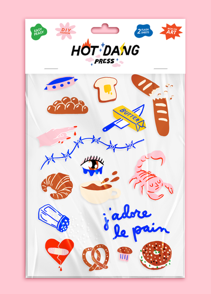 J'Adore Le Pain Iron-On Sheet Set | Hot Dang Press (GA)