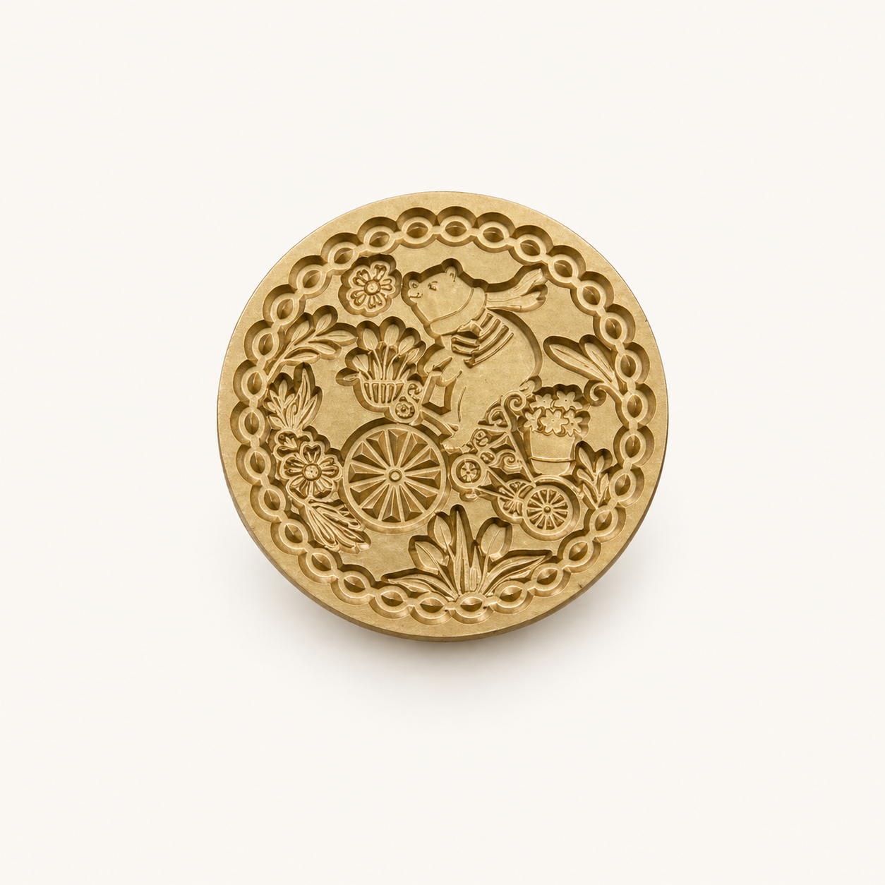 Biking Bear Wax Seal Stamp Head | WOODPEPE (Japan)