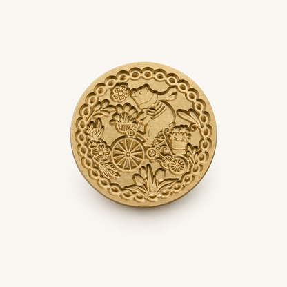 Biking Bear Wax Seal Stamp Head | WOODPEPE (Japan)