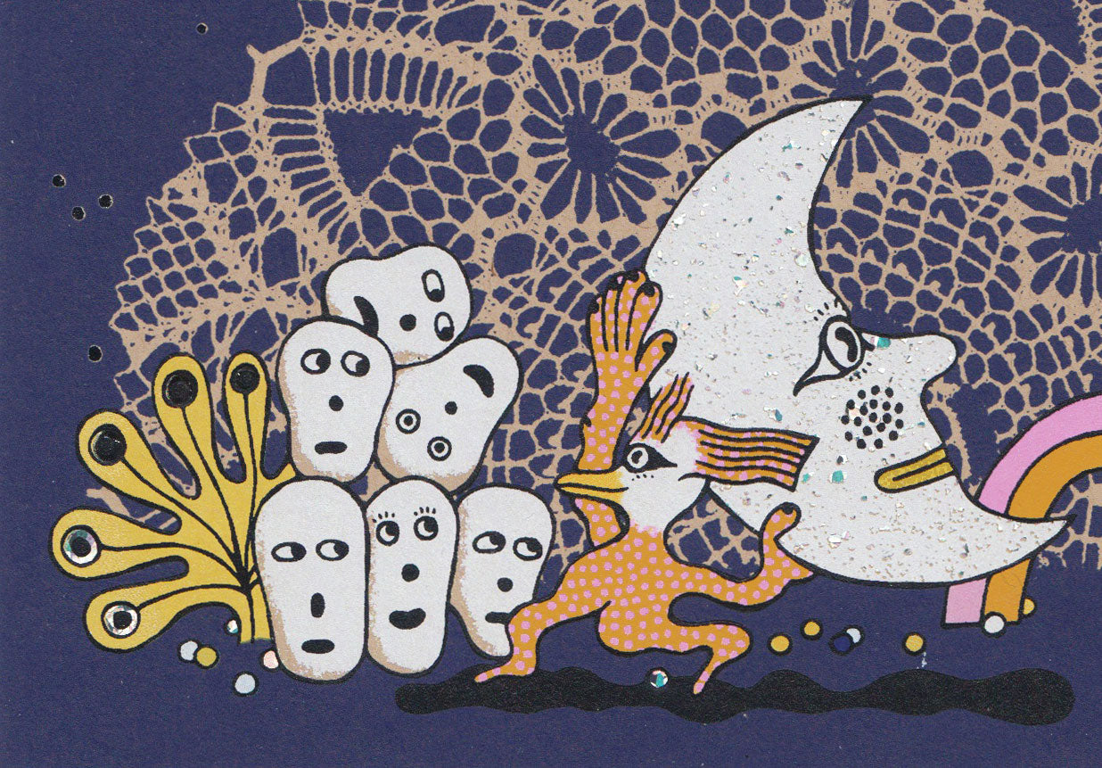 Bird Carrying Moon Screen Print | Daria Tessler (OR)