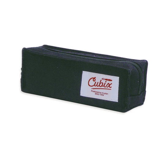 Cubix Compact Square Canvas Pen Case | Black | M-Plan (Japan)