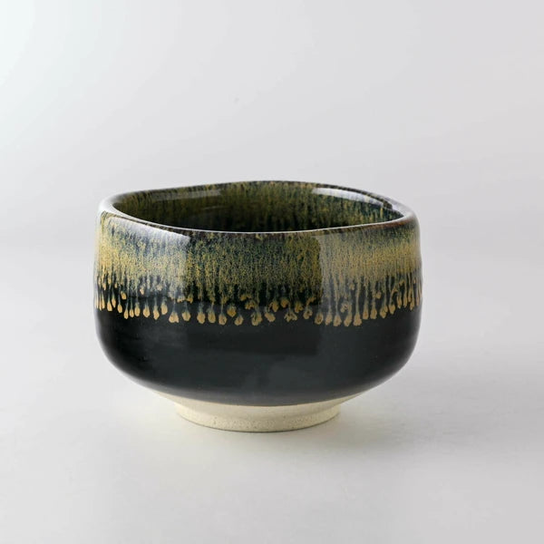 Ceramic Handmade Matcha Bowl | Black/Gold | Tenmoku Kin Unofu Nagashi (Japan)