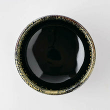 Load image into Gallery viewer, Ceramic Handmade Matcha Bowl | Black/Gold | Tenmoku Kin Unofu Nagashi (Japan)
