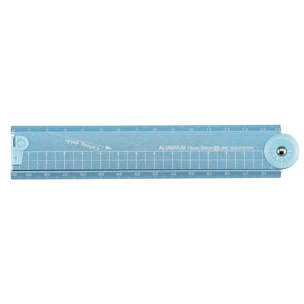Foldable Aluminum Ruler | Blue| Kutsuwa (Japan)