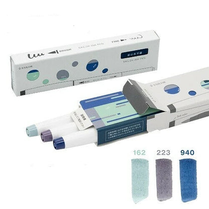 Dual Tip Ink Pen Set | Horizontal Line at Night | Sailor (Japan)