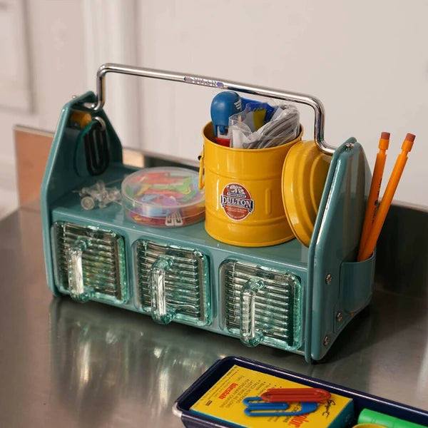 Desk Accessory Organizer Caddy | Blue/Grey | Dulton (Japan)