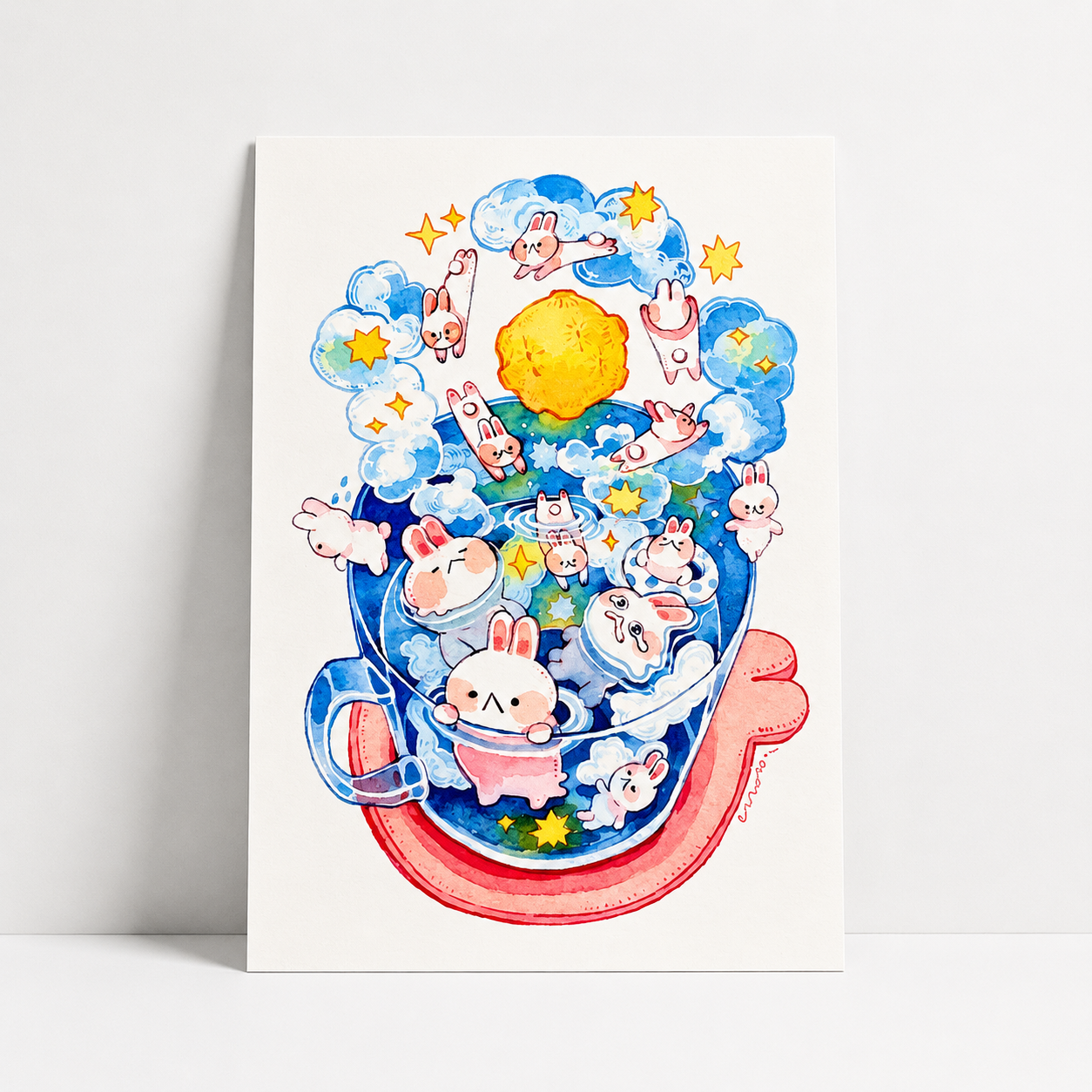 Midnight Cravings Series Mini Print |  Bunny Tea | Koyamori (CAN)