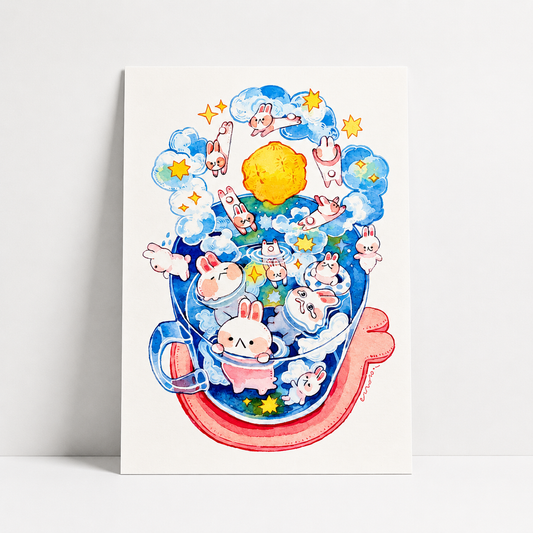 Midnight Cravings Series Mini Print |  Bunny Tea | Koyamori (CAN)