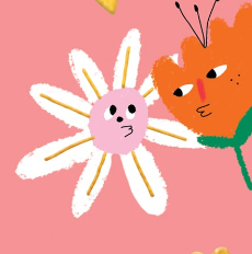 Kiss Faces Valentine's Notecard | Carolyn Suzuki (CA)