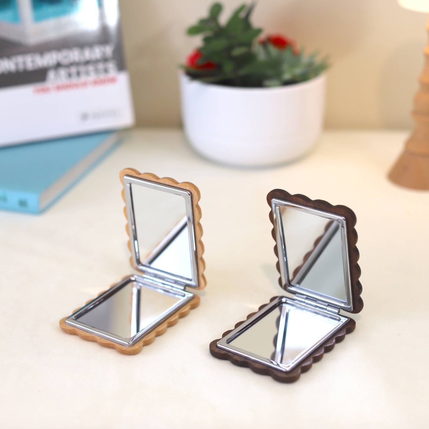 Biscuit Pocket Mirror | Senser Woodcraft (NJ)