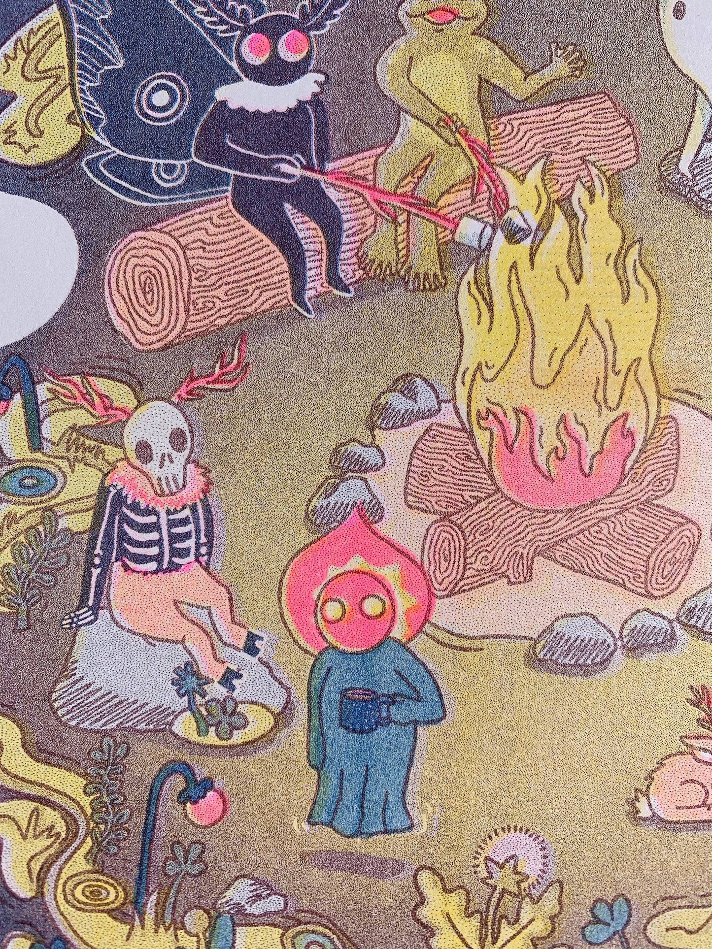 Camp Cryptid Risograph Print | Carrie Garrison (VA)