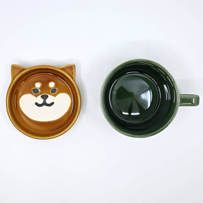 Shiba Inu Coffee Mug With Saucer Lid | Nagomi (Japan)