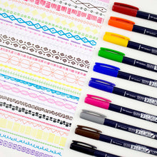 Load image into Gallery viewer, Fudenosuke Colors Calligraphy Brush Pens | 10-Pack | Tombow (Japan
