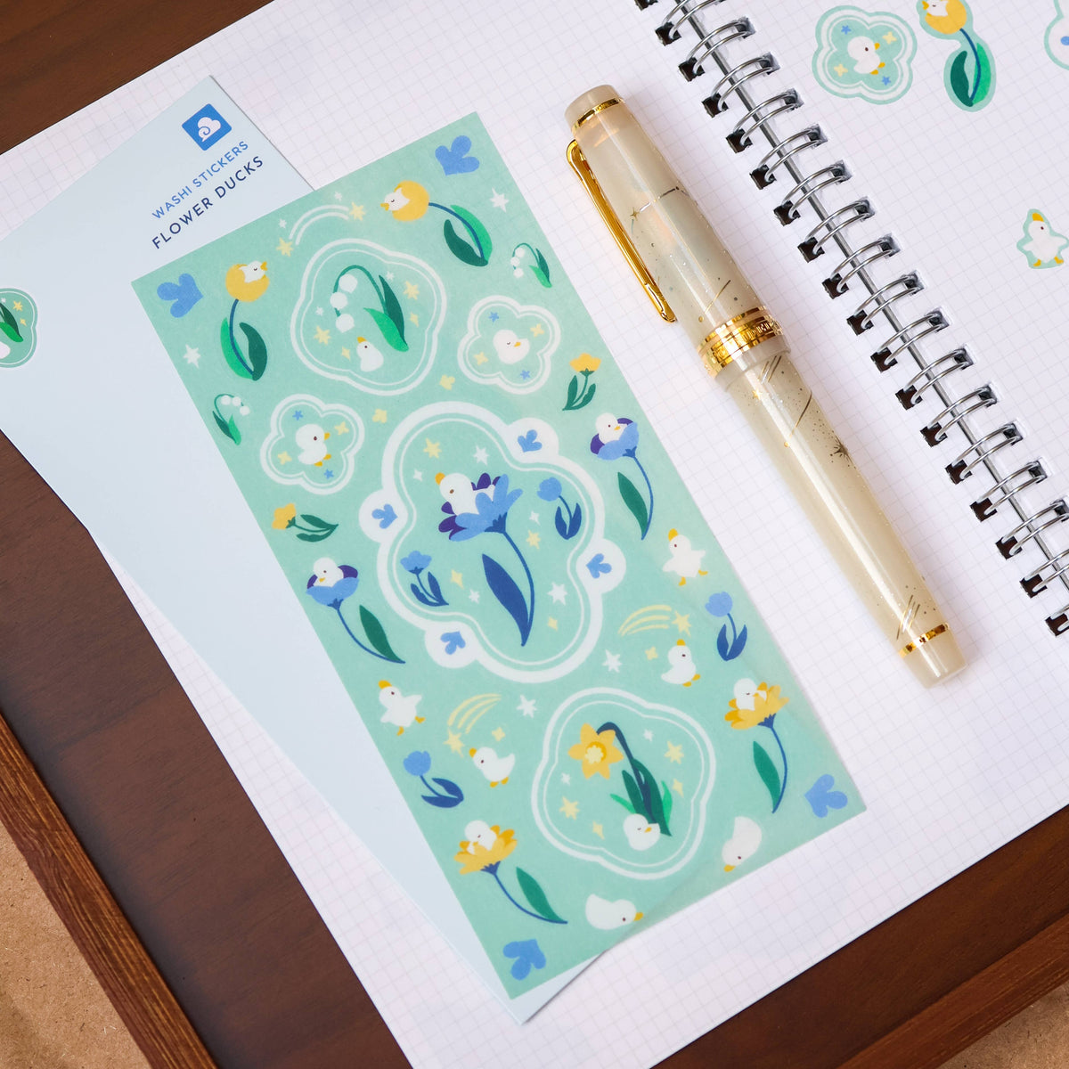 Flower Duck washi sticker sheet by Thousand Skies, alternate view 8