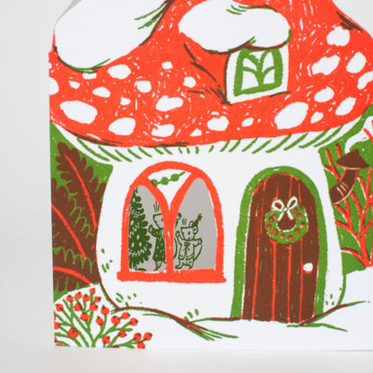 Merry Mushroom House Letterpress Holiday Card | Egg Press (OR)