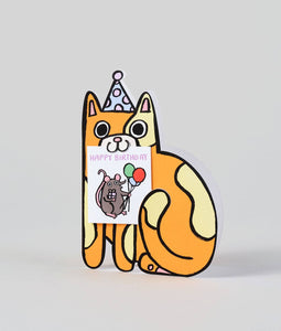 Cat with Mini Card Birthday Card | Wrap (England)