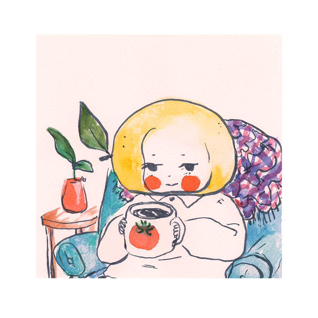 Lemon Baby with Tomato Mug Art Print | Rebekah Evans (NC)
