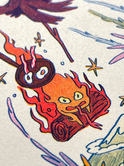 Howl's Moving Castle Riso Print (Small) | Natalie Andrewson (CA)