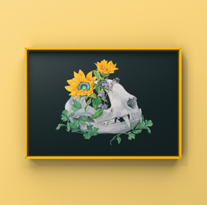 Tivali Cat Skull Floral Art Print | Trisha Thompson Adams (OK)