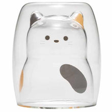Load image into Gallery viewer, Double-walled Glass Cat tumbler (Japan)
