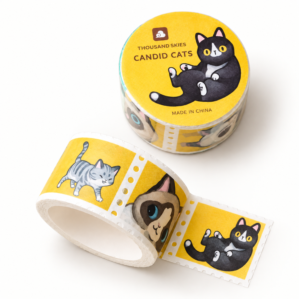 Candid Cats Stamp Washi Tape | Thousand Skies (CA)